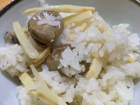 たけのこごはん、そら豆とあさり